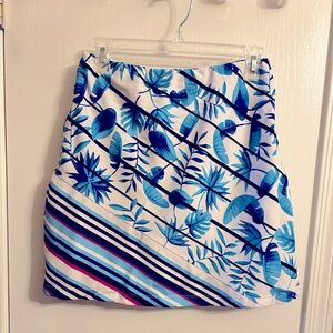 Tail Blue and White Leaf golf skort